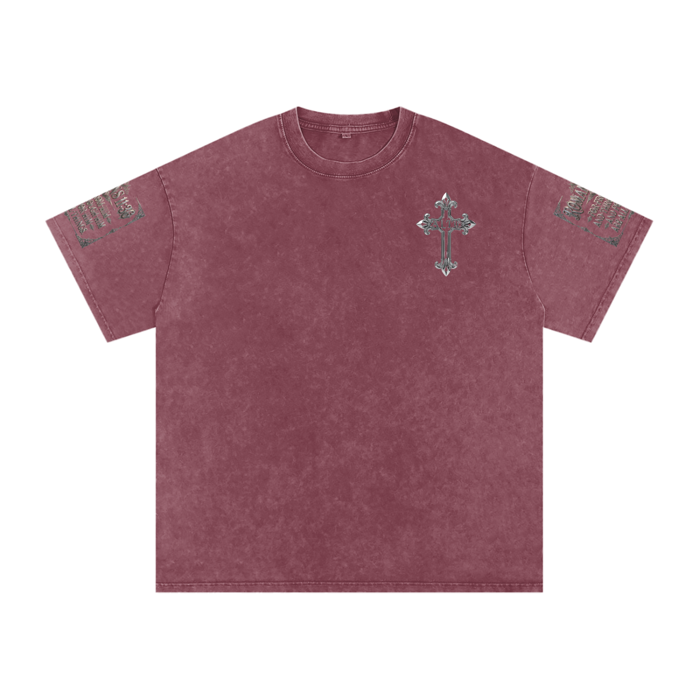 Snow Washed chrome cross t-shirt