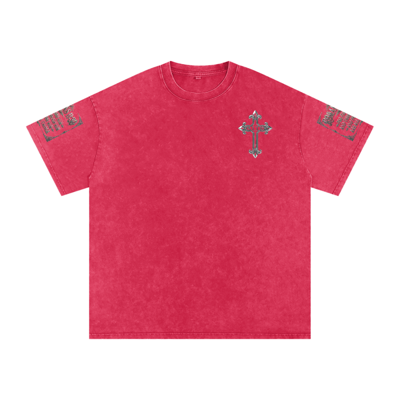 Snow Washed chrome cross t-shirt