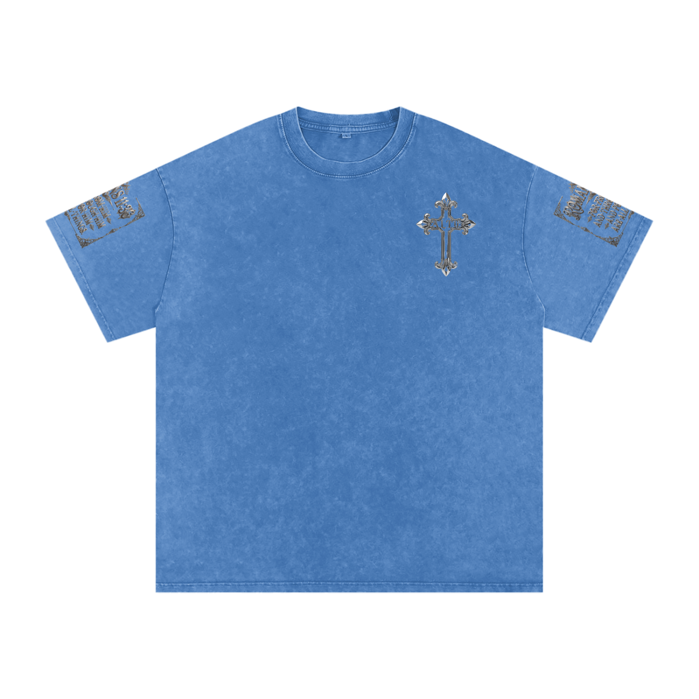 Snow Washed chrome cross t-shirt
