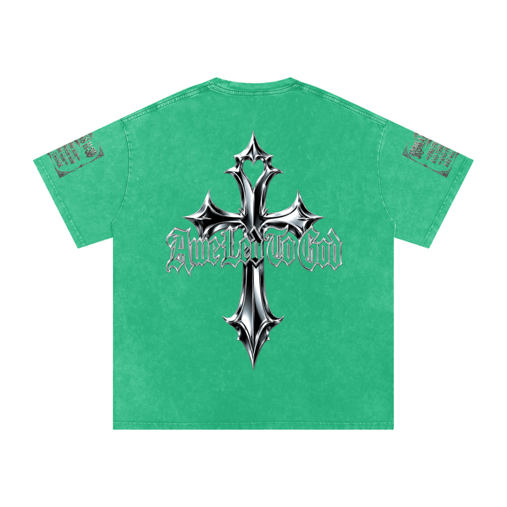 Snow Washed chrome cross t-shirt