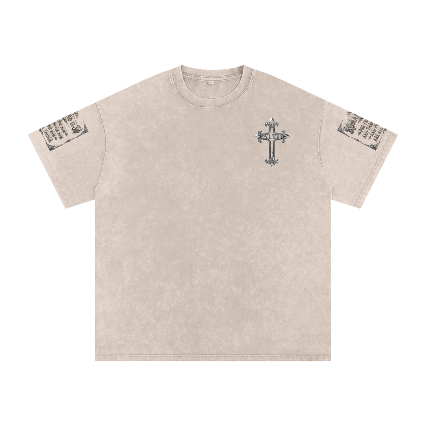 Snow Washed chrome cross t-shirt
