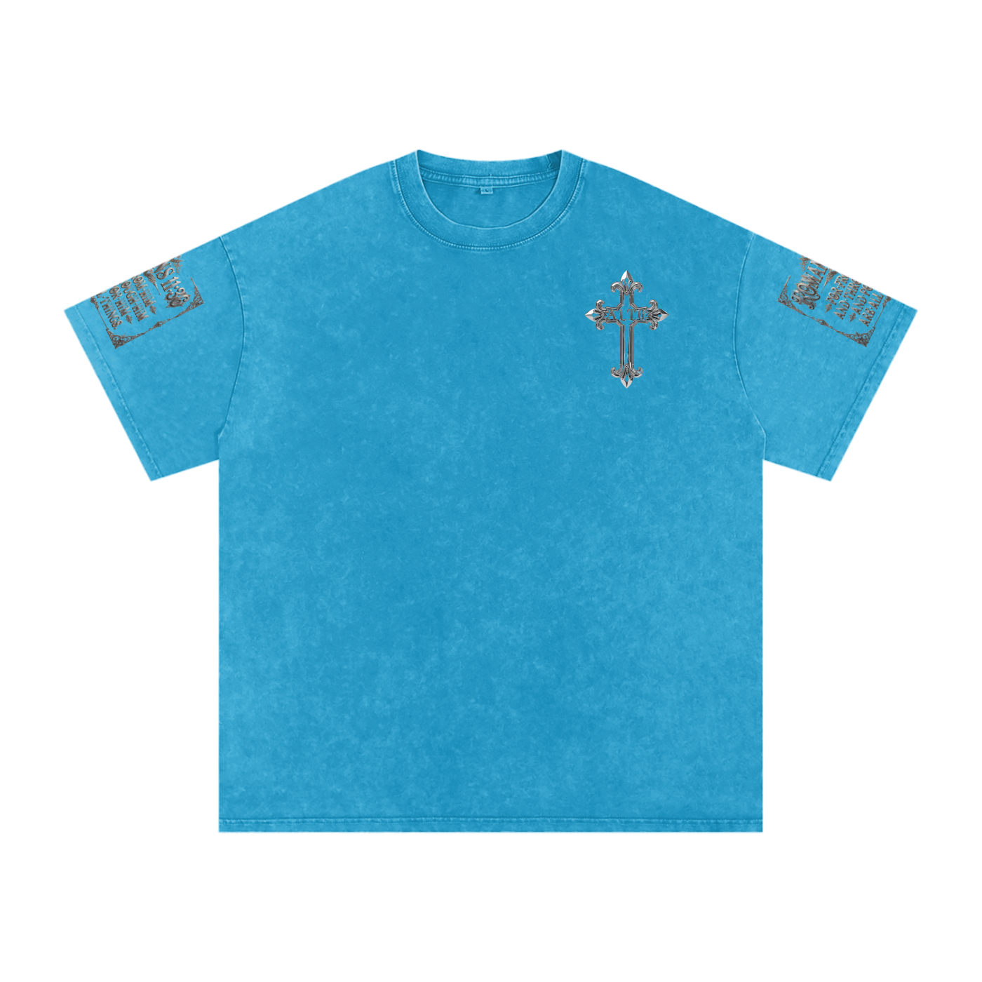 Snow Washed chrome cross t-shirt