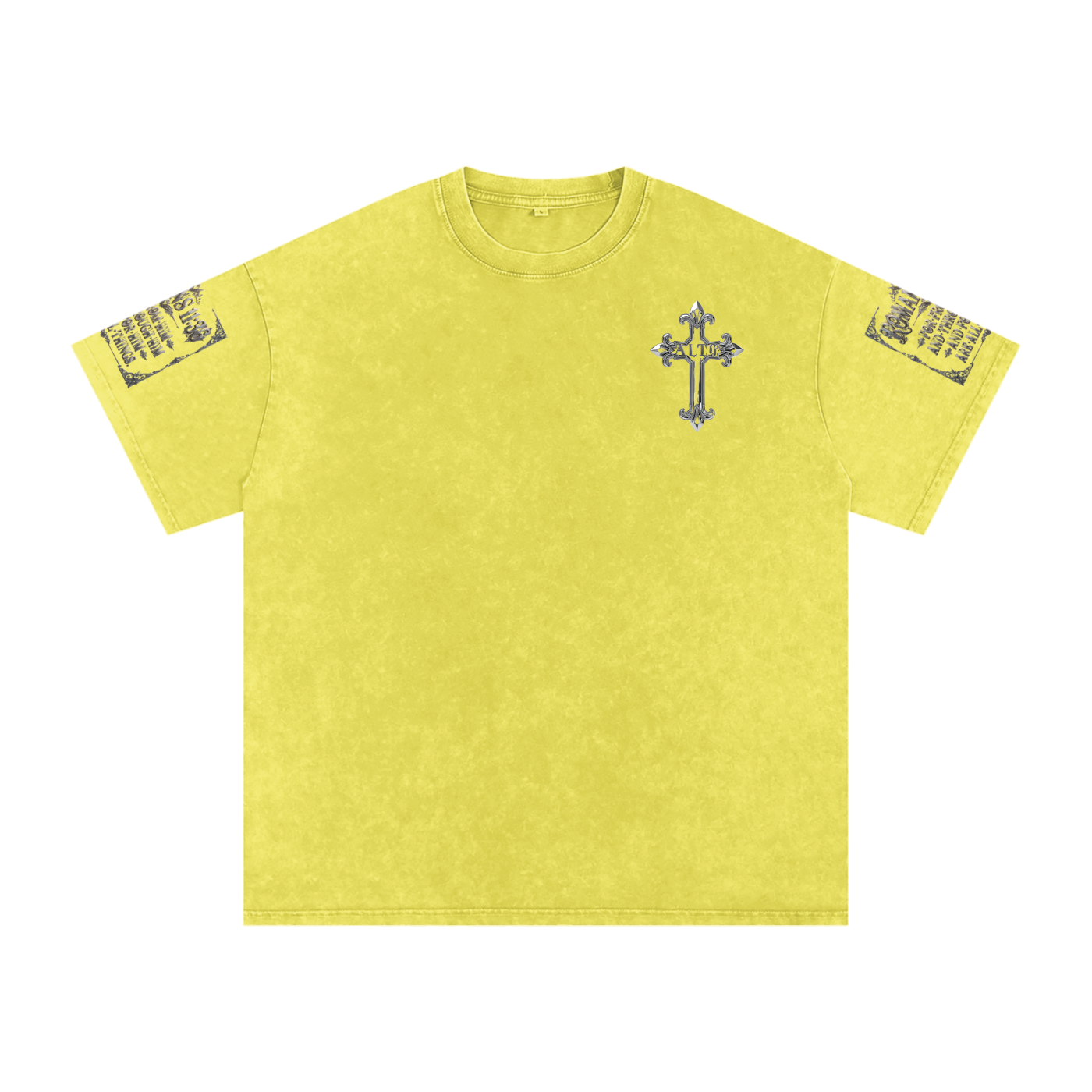 Snow Washed chrome cross t-shirt