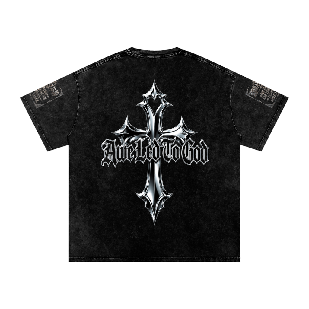 Snow Washed chrome cross t-shirt
