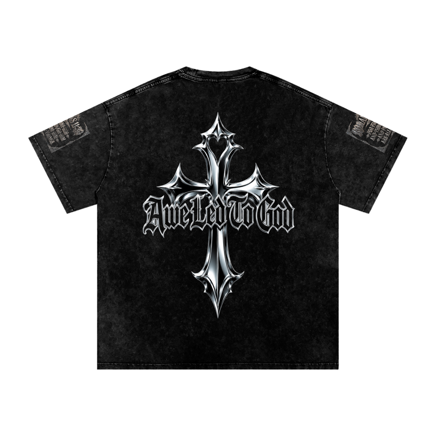 Snow Washed chrome cross t-shirt