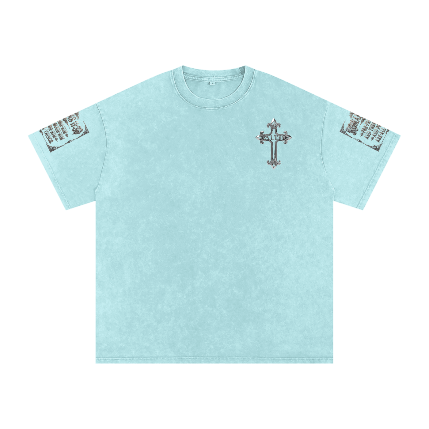 Snow Washed chrome cross t-shirt