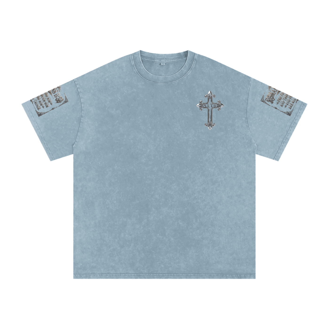 Snow Washed chrome cross t-shirt