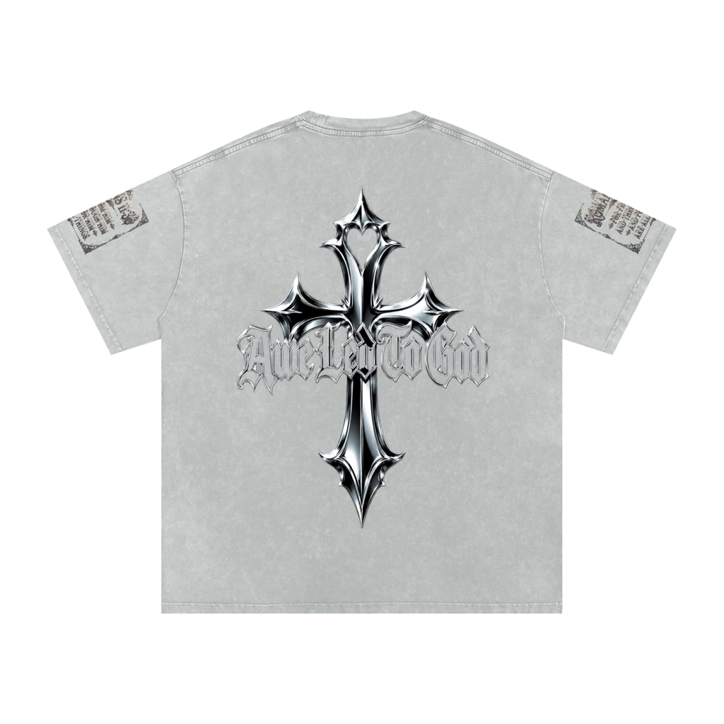 Snow Washed chrome cross t-shirt