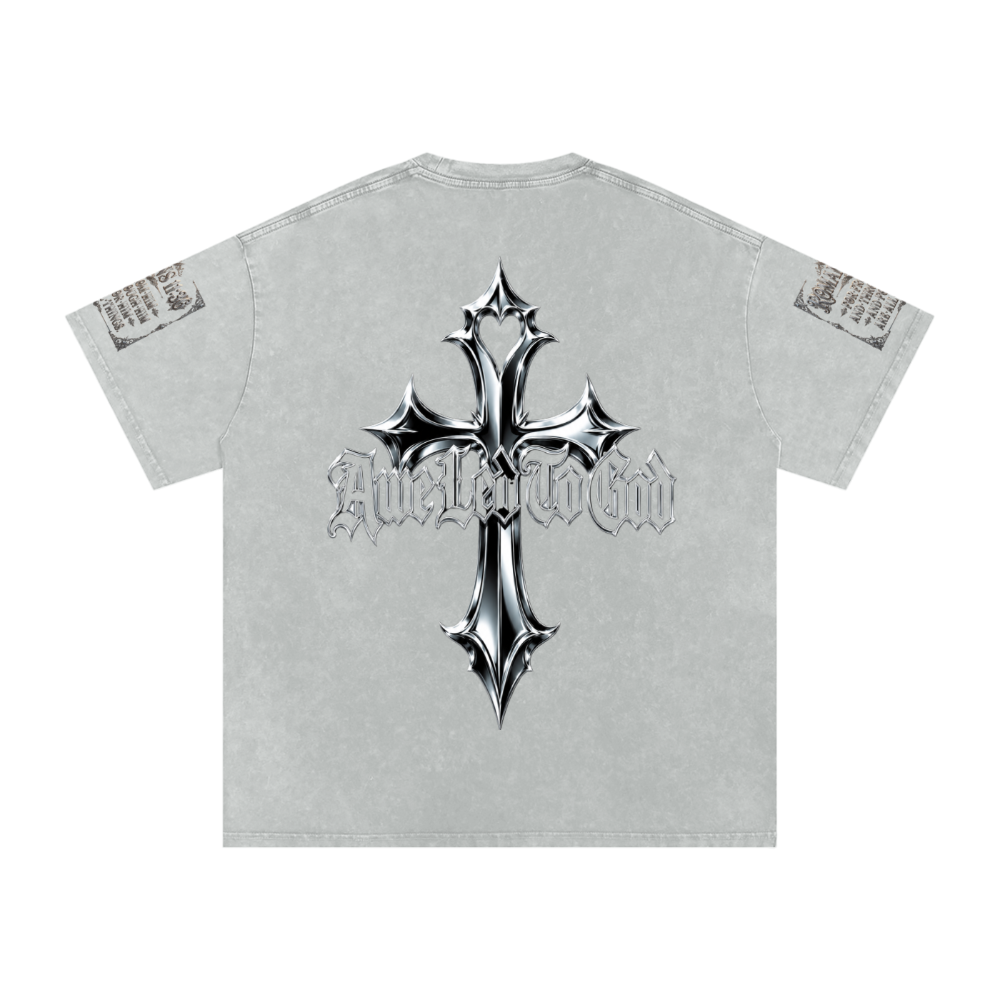 Snow Washed chrome cross t-shirt