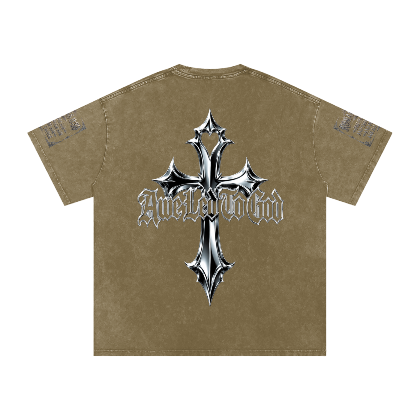 Snow Washed chrome cross t-shirt
