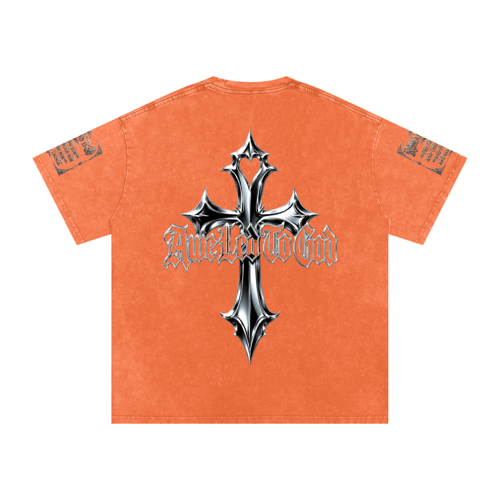 Snow Washed chrome cross t-shirt