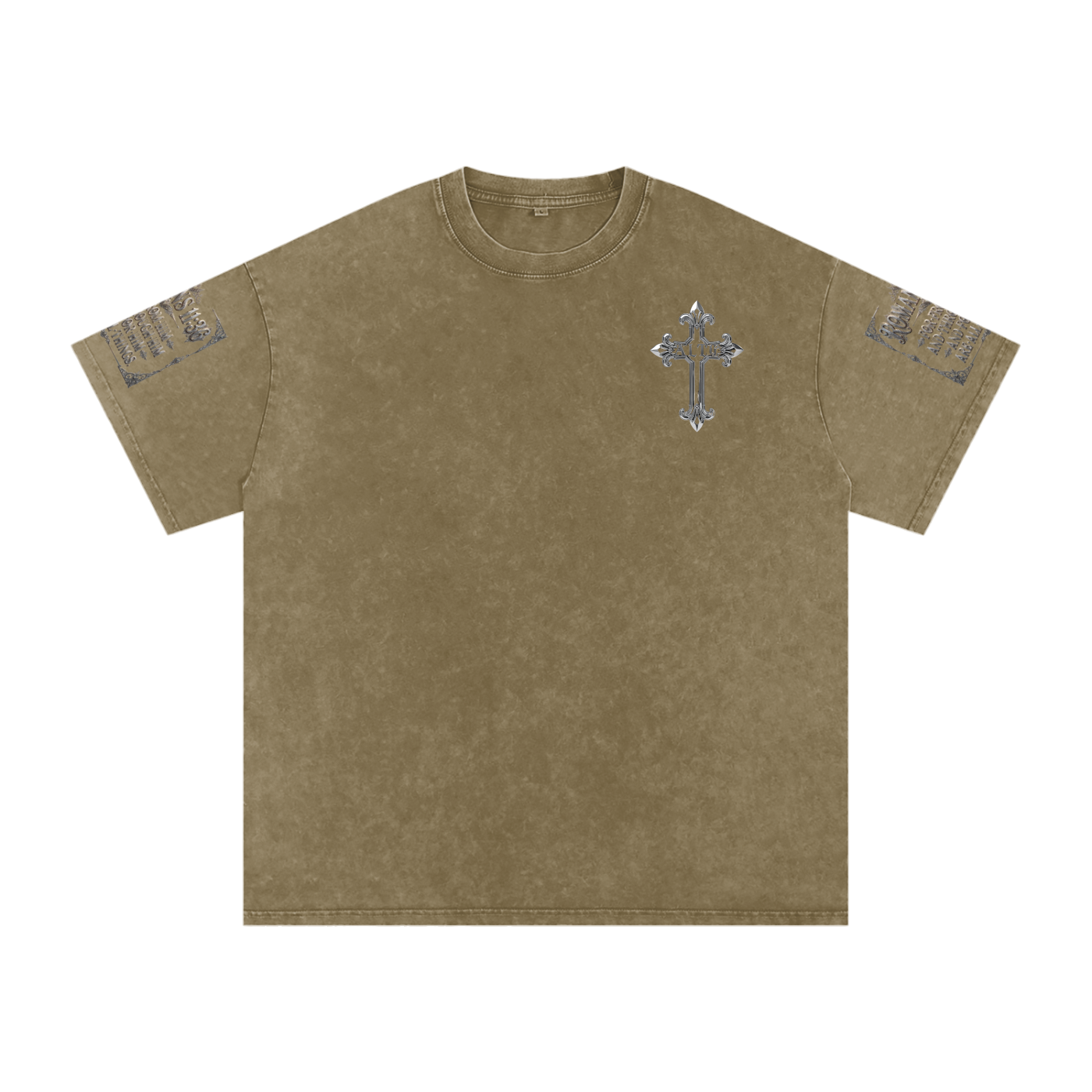 Snow Washed chrome cross t-shirt