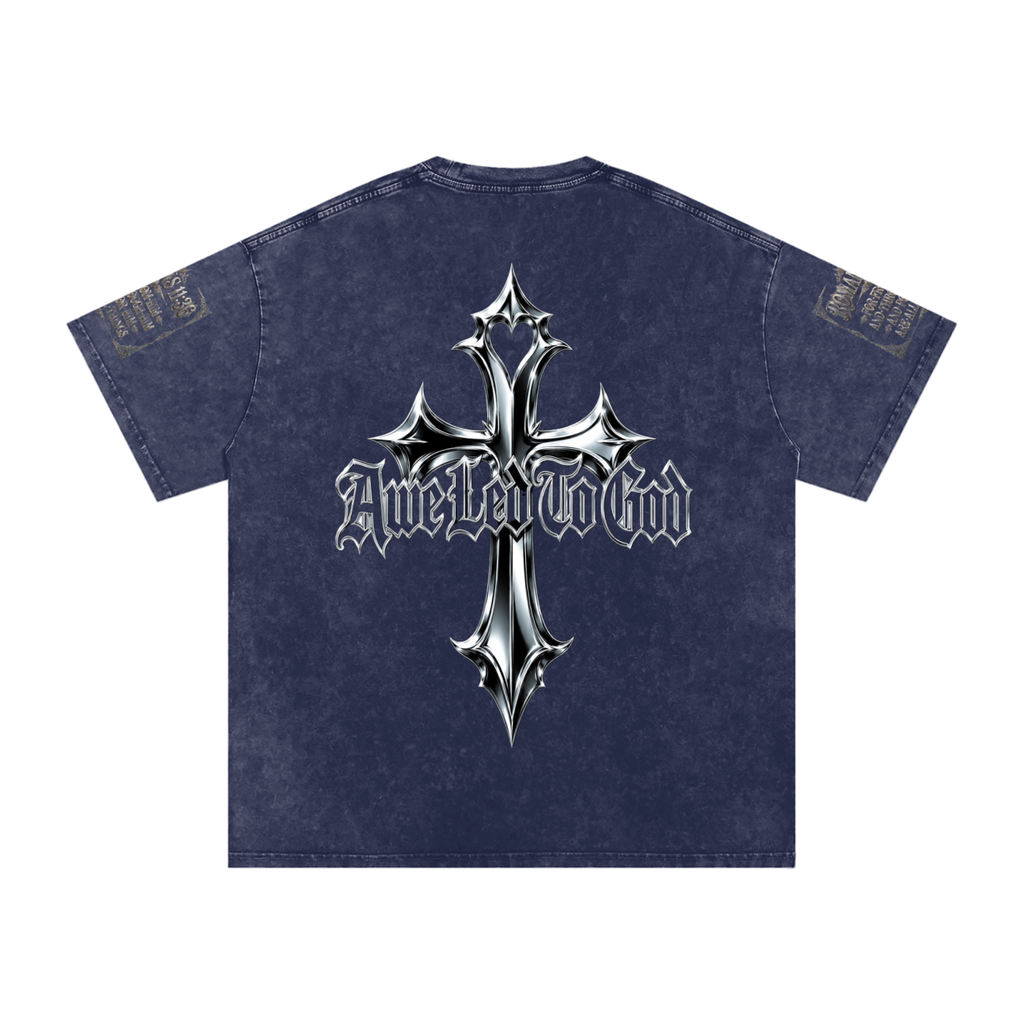 Snow Washed chrome cross t-shirt