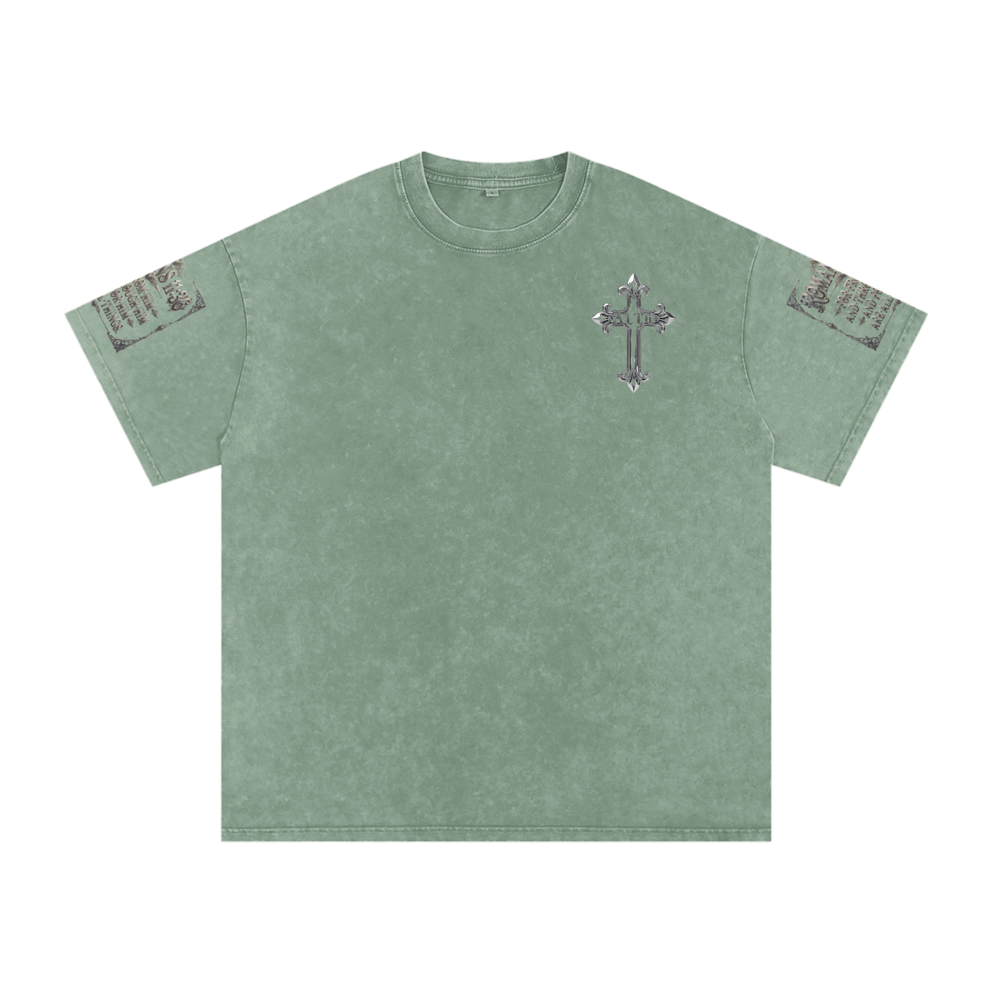 Snow Washed chrome cross t-shirt