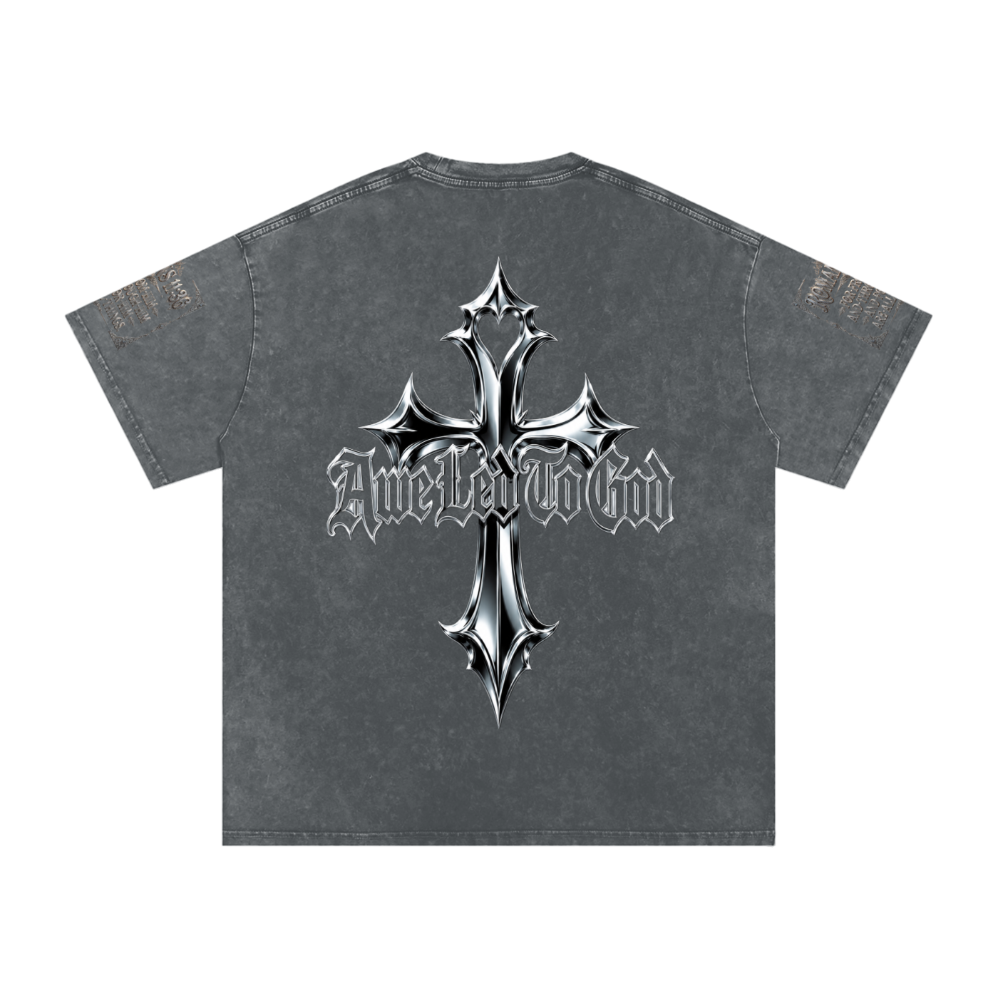 Snow Washed chrome cross t-shirt