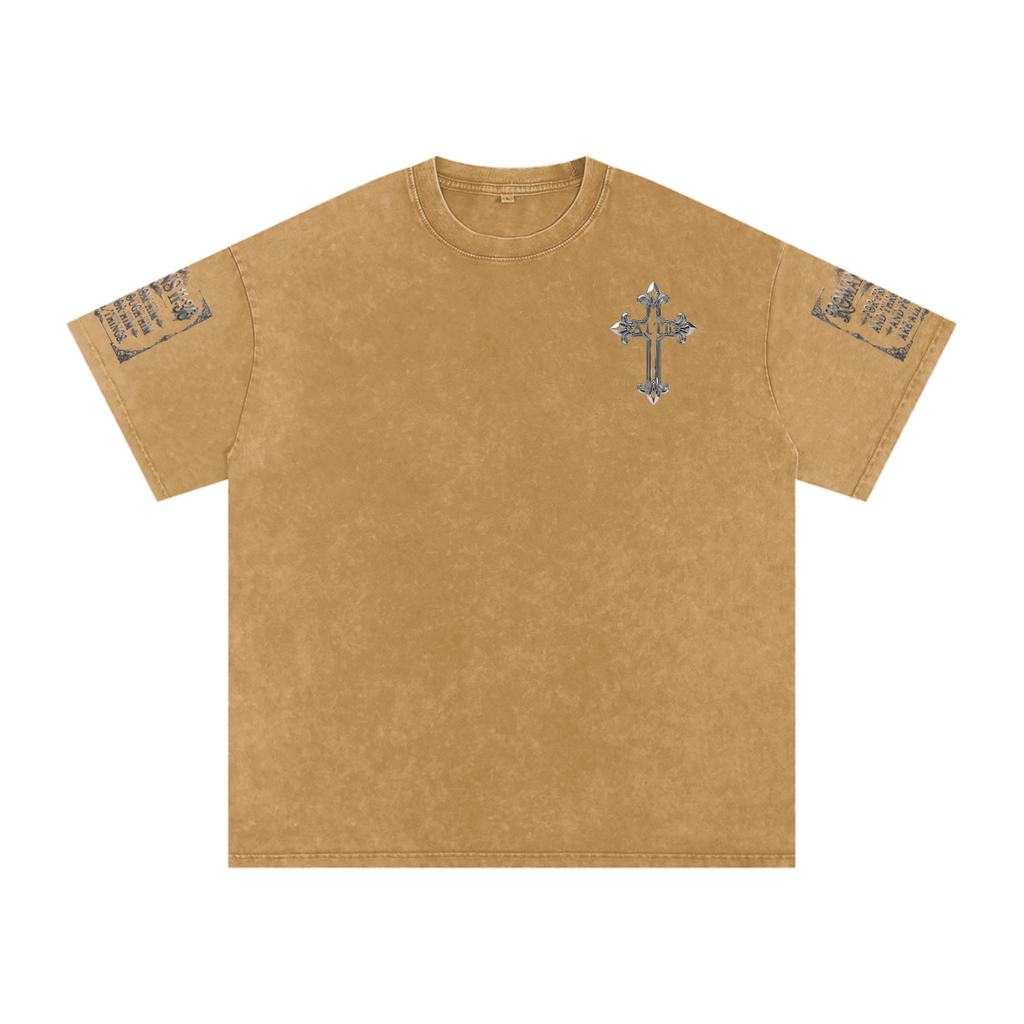 Snow Washed chrome cross t-shirt