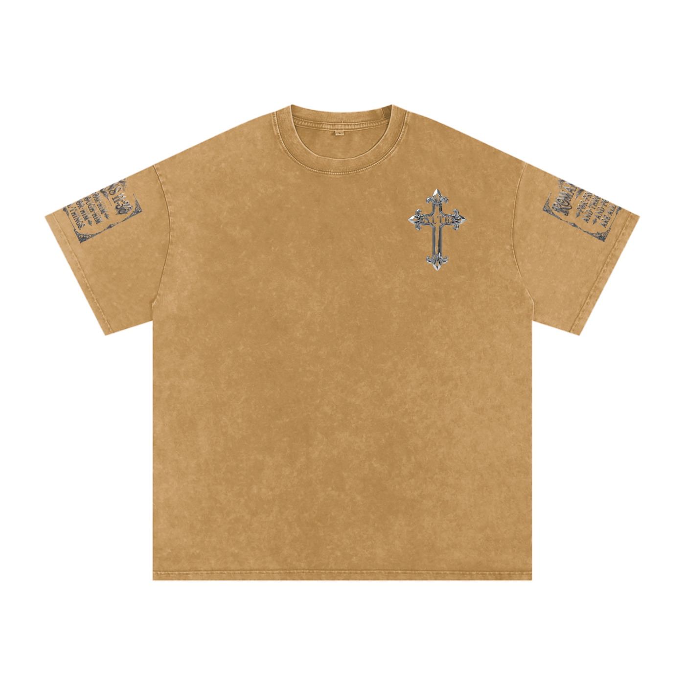 Snow Washed chrome cross t-shirt
