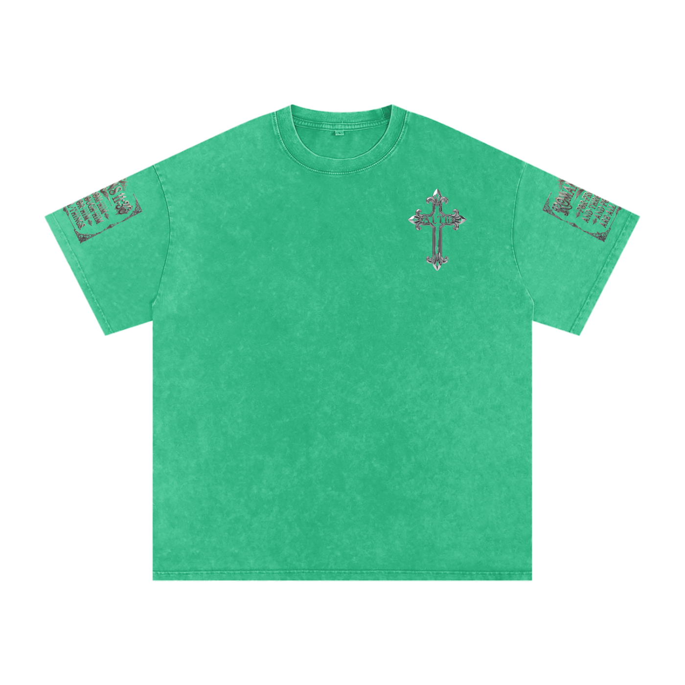 Snow Washed chrome cross t-shirt