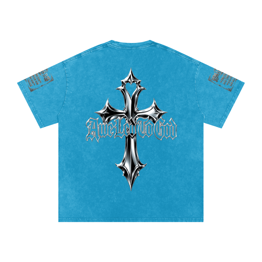 Snow Washed chrome cross t-shirt
