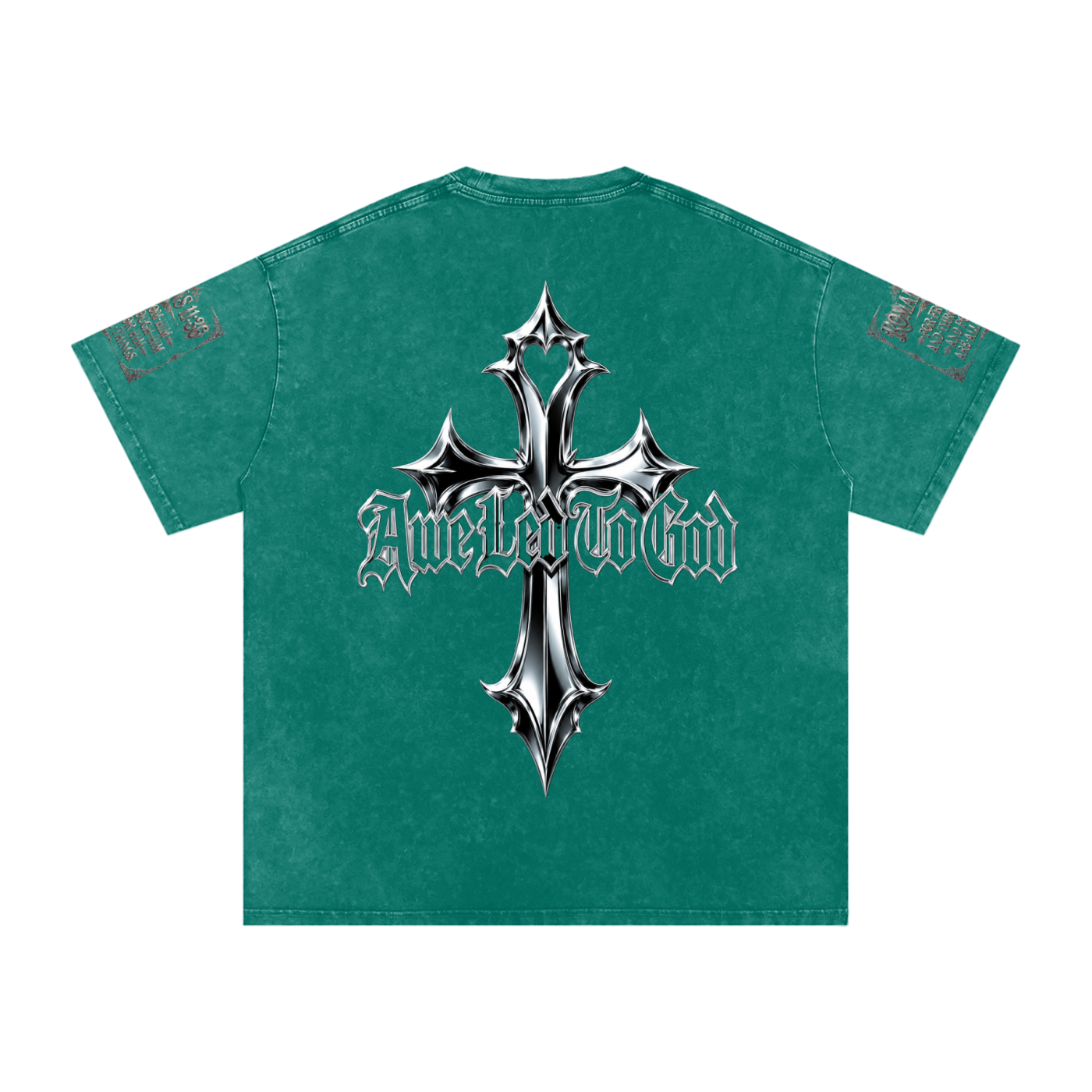 Snow Washed chrome cross t-shirt