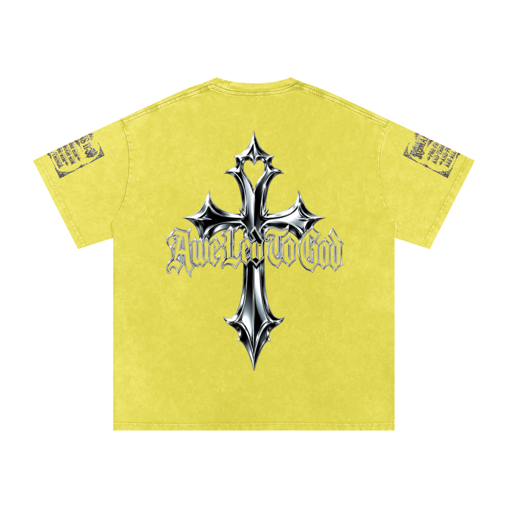 Snow Washed chrome cross t-shirt