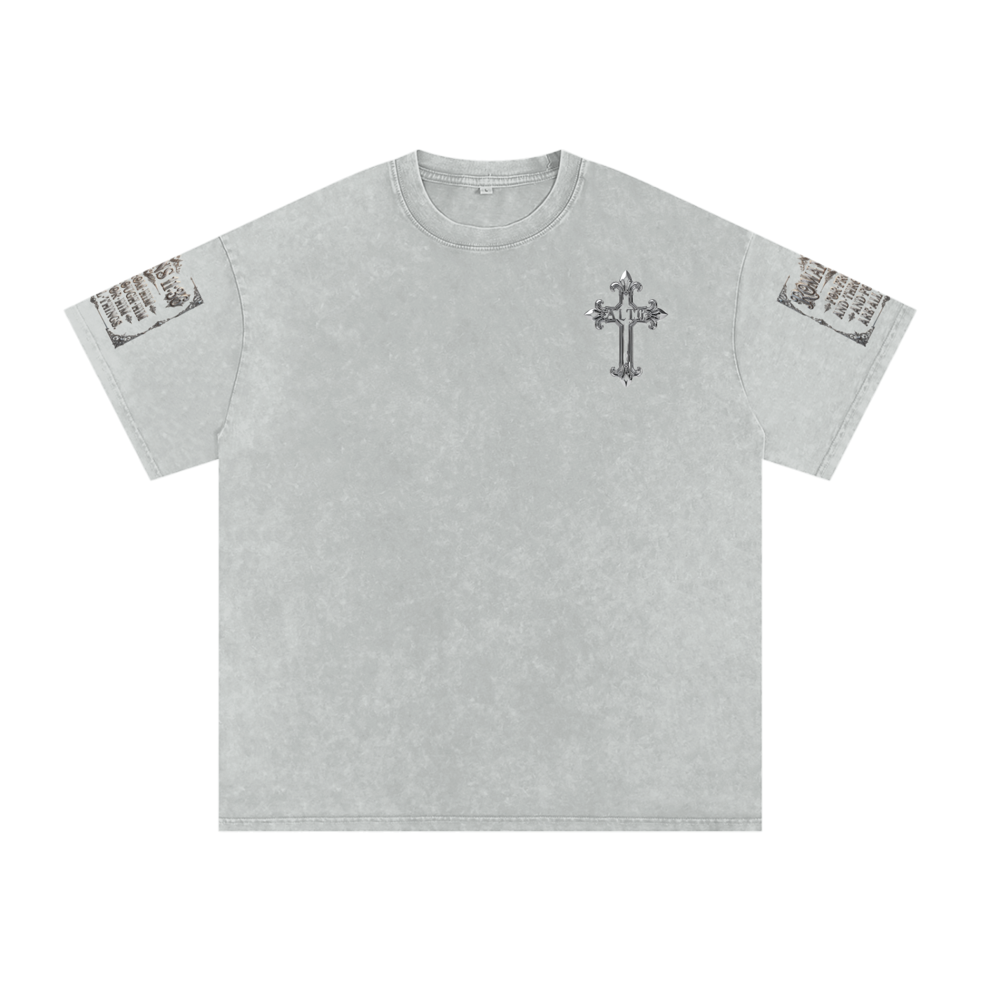 Snow Washed chrome cross t-shirt