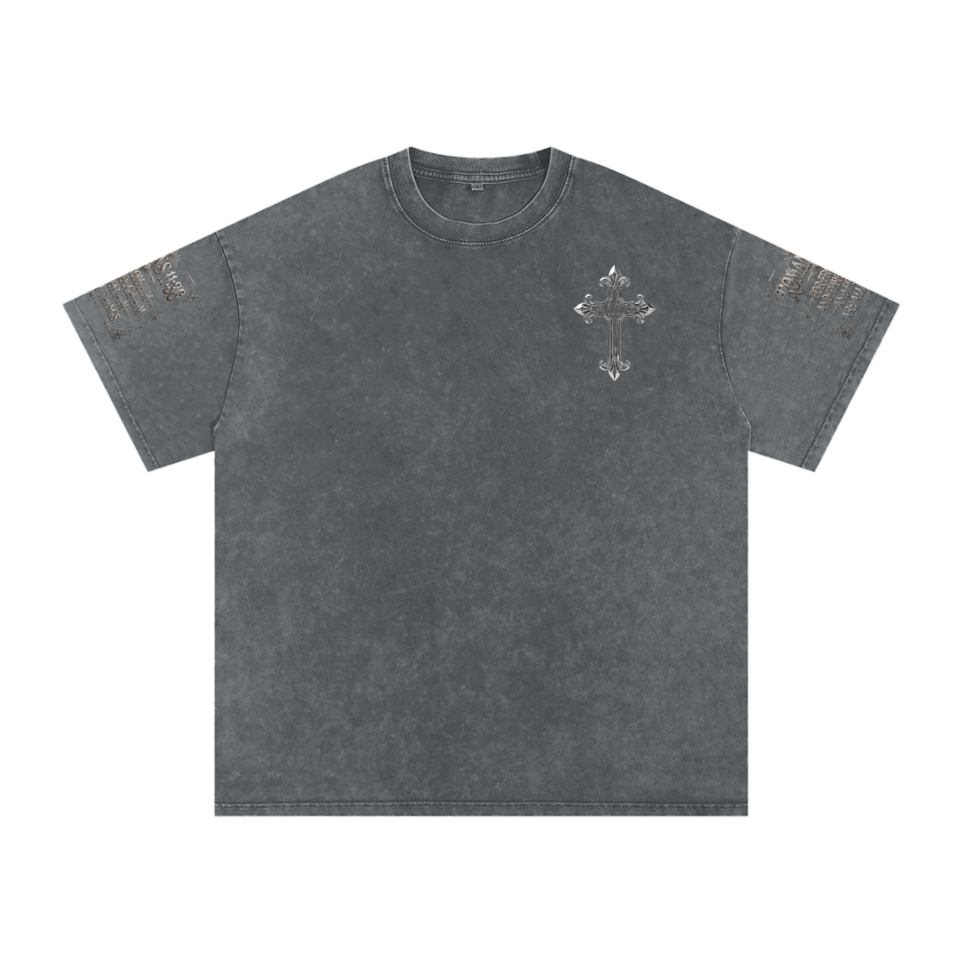 Snow Washed chrome cross t-shirt