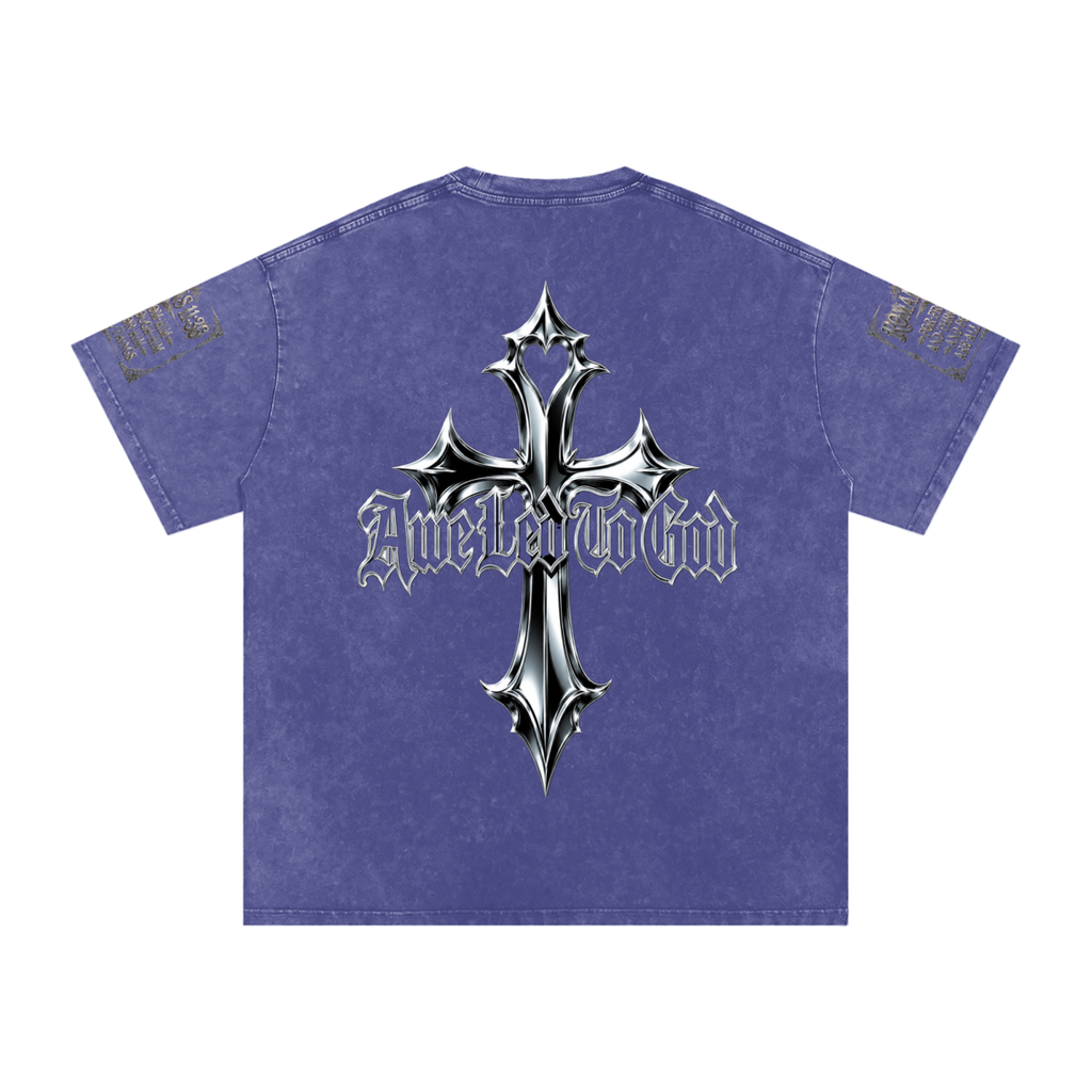Snow Washed chrome cross t-shirt
