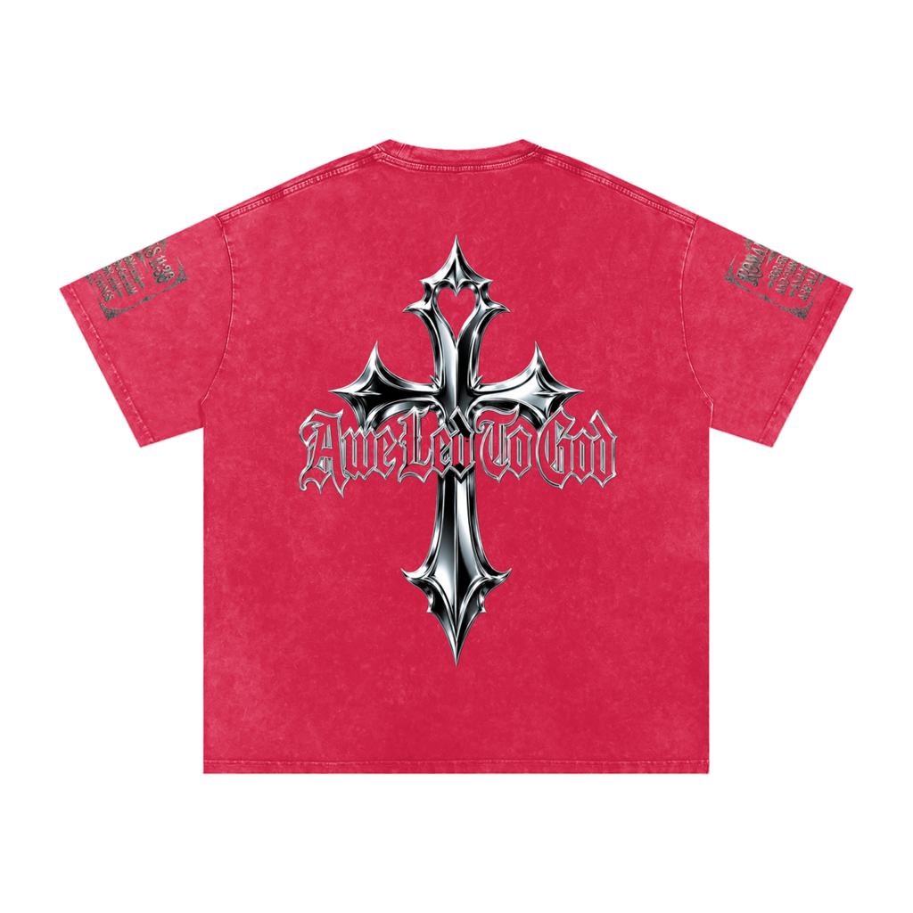 Snow Washed chrome cross t-shirt