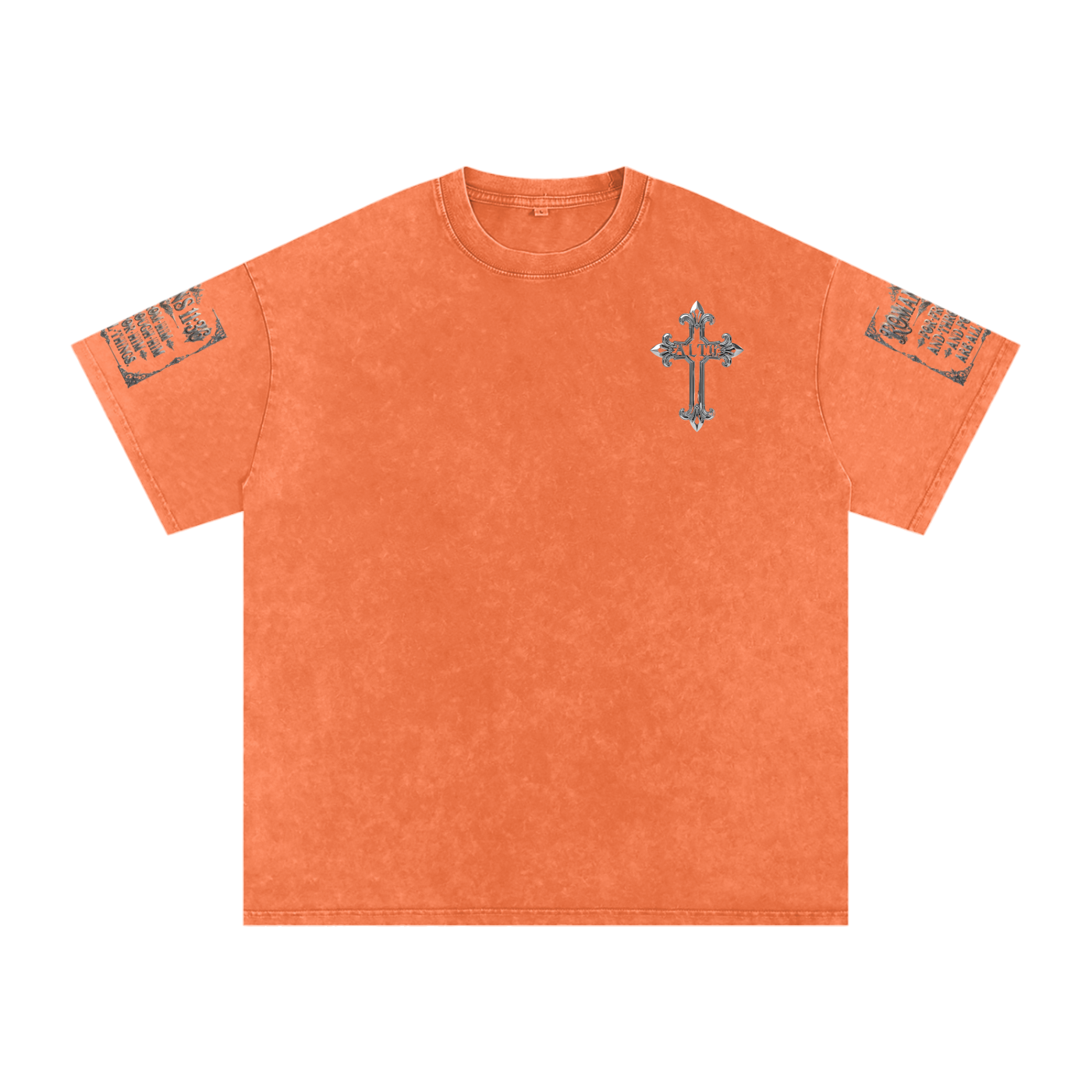 Snow Washed chrome cross t-shirt