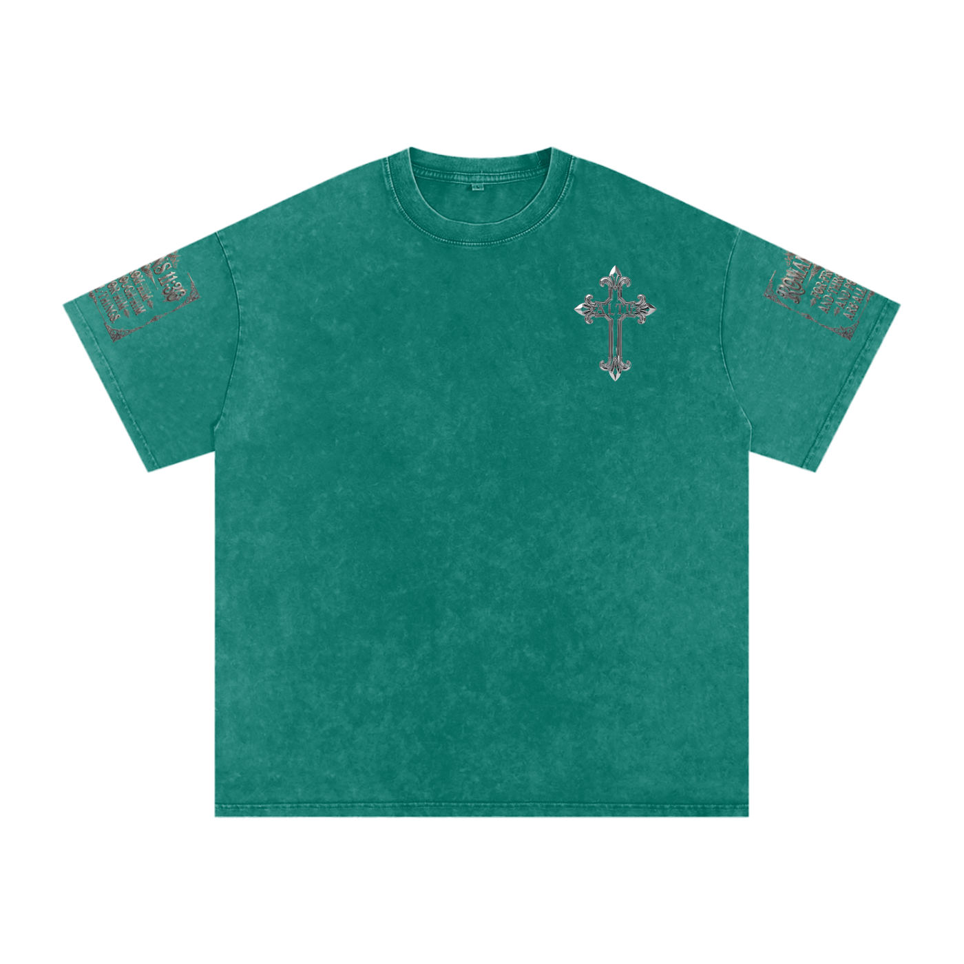 Snow Washed chrome cross t-shirt