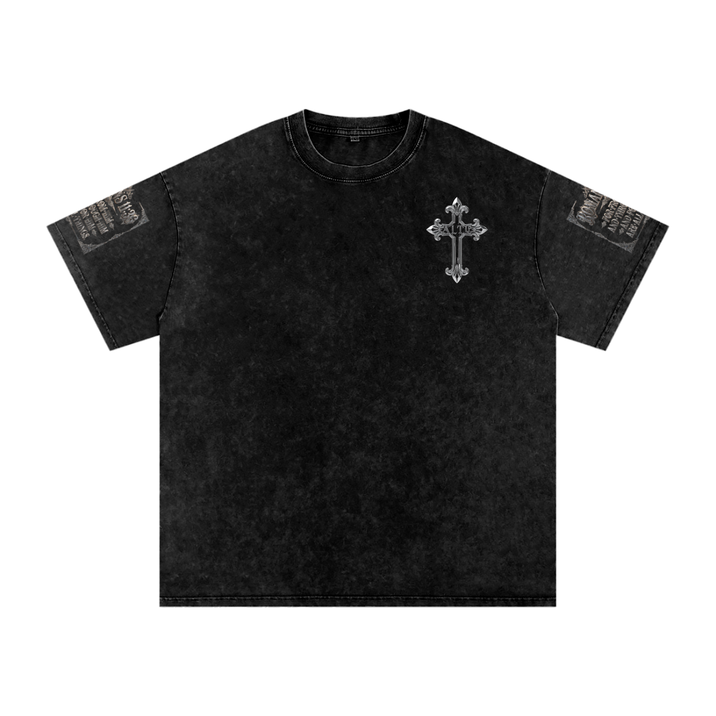 Snow Washed chrome cross t-shirt