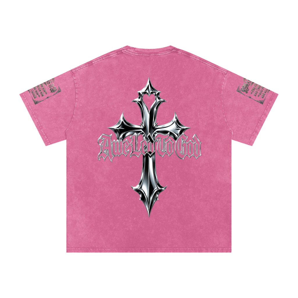 Snow Washed chrome cross t-shirt