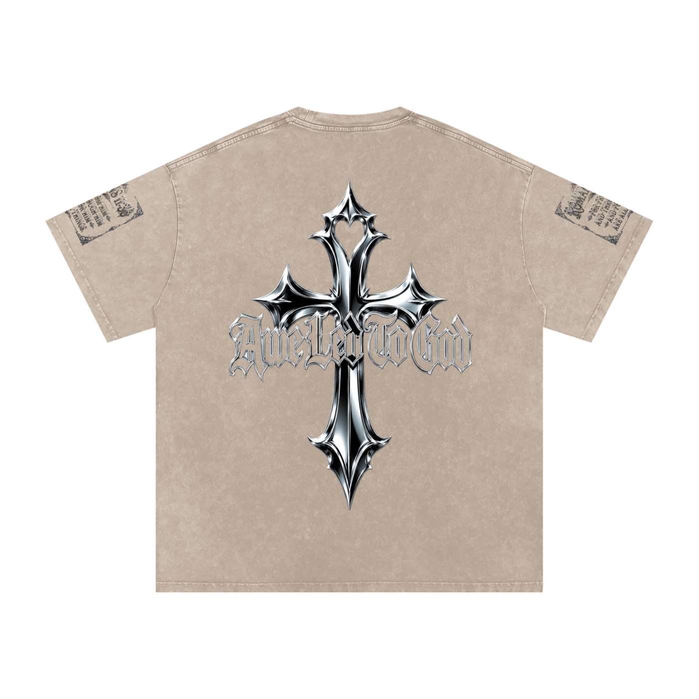 Snow Washed chrome cross t-shirt