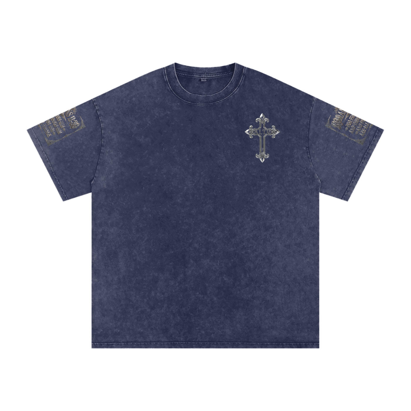 Snow Washed chrome cross t-shirt