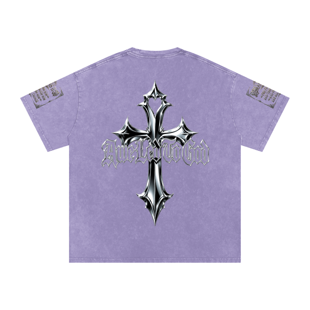Snow Washed chrome cross t-shirt