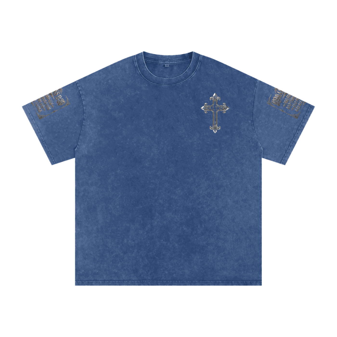 Snow Washed chrome cross t-shirt
