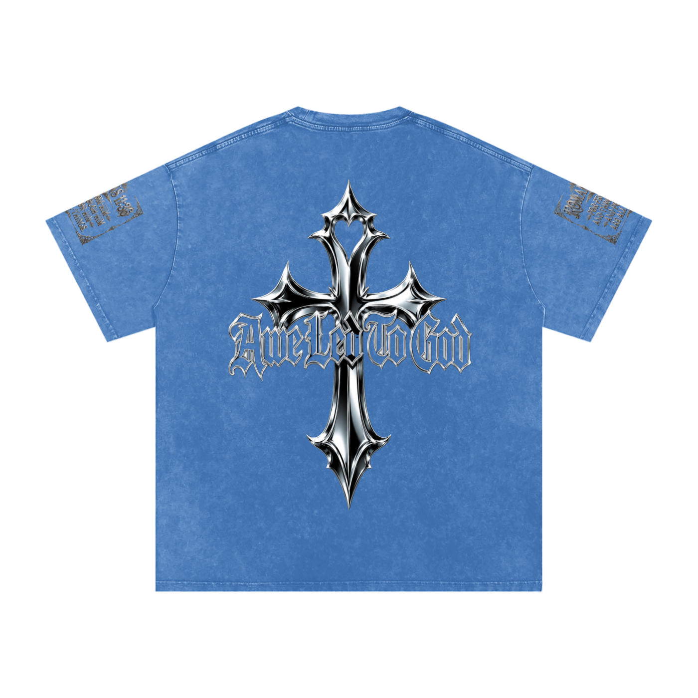 Snow Washed chrome cross t-shirt