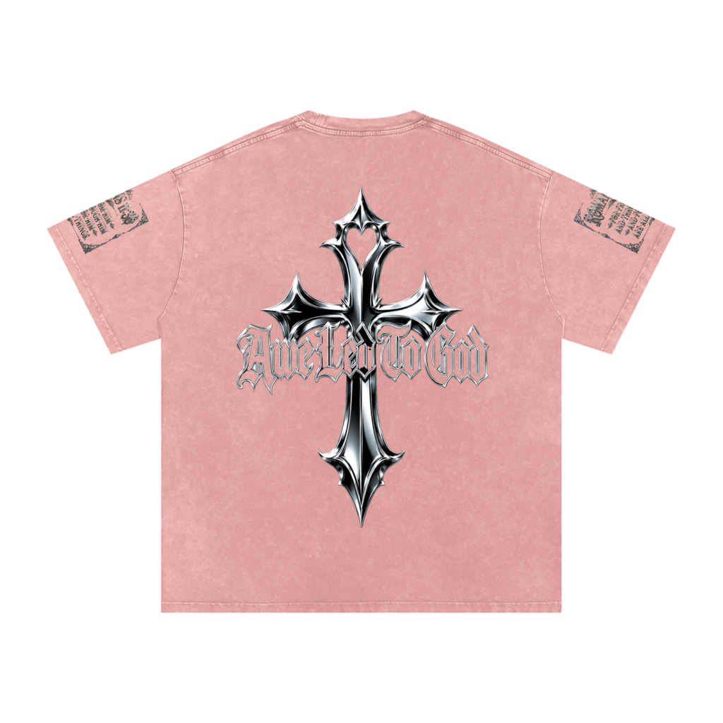 Snow Washed chrome cross t-shirt