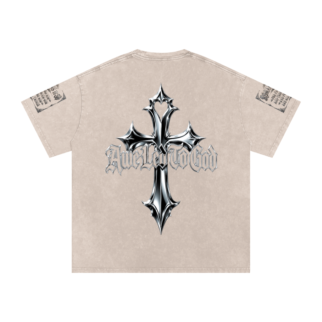 Snow Washed chrome cross t-shirt