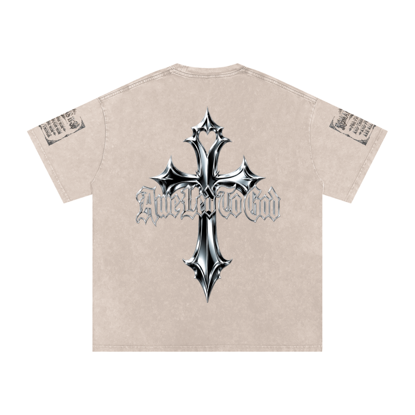 Snow Washed chrome cross t-shirt