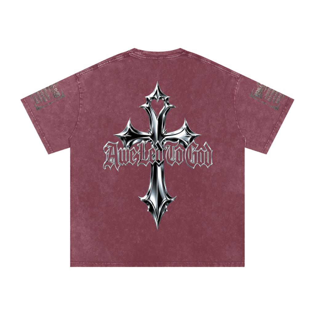 Snow Washed chrome cross t-shirt