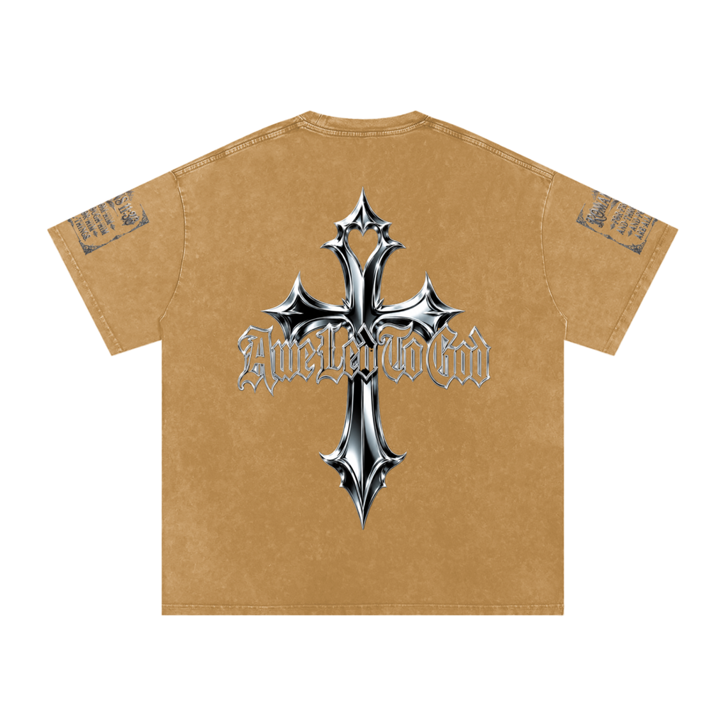 Snow Washed chrome cross t-shirt